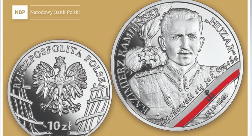 Moneta kolekcjonerska. Upamiętnia kpt. Kazimierza Kamieńskiego „Huzara”