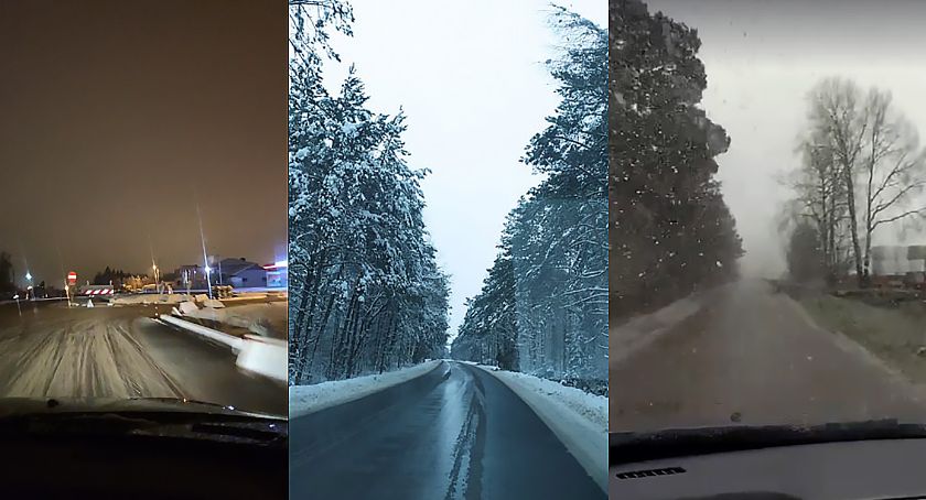 Sypnęło śniegiem. Trudne warunki na drogach [VIDEO]