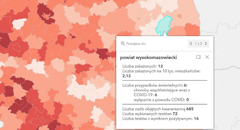 Pandemia koronawirusa zbiera śmiertelne żniwo w powiecie wysokomazowieckim