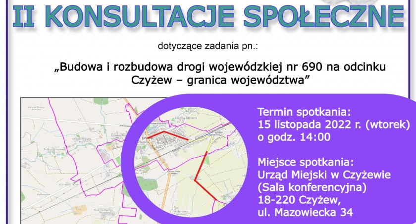 Przed nami konsultacje społeczne dot. drogi wojewódzkiej nr 690 - Czyżew – granica województwa