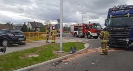 Zderzenie ciężarówki z osobówką na nowej obwodnicy Sokół [FOTO]