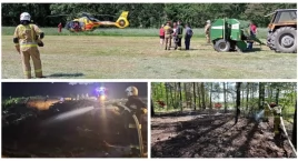 Dwa pożary i wypadek przy pracah polowych. Pracowity początek weekendu strażaków [foto]