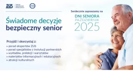 ZUS zaprasza w październiku na Dni Seniora. Świadome decyzje – bezpieczny senior