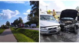 Wypadek na DK66. Dwie osoby trafiły do szpitala [FOTO]