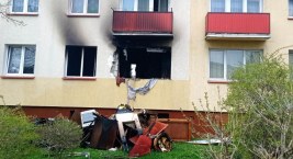 Wybuch i pożar w Wysokiem Mazowieckiem. Siła eksplozji wyrwała okno [FOTO + VIDEO]