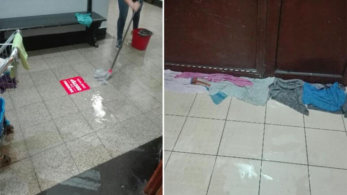 Co deszcz, to zalana szkoła