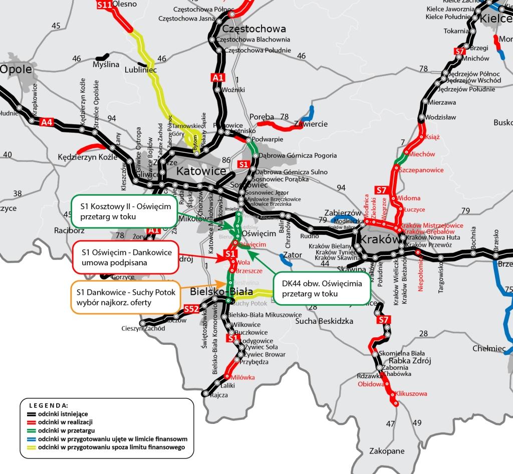 Wybrano wykonawcę kolejnego odcinka S1 Kosztowy - Bielsko-Biała