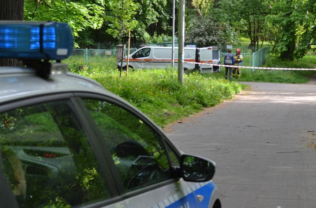 Awaria w rozdzielni gazu w Parku Zamkowym