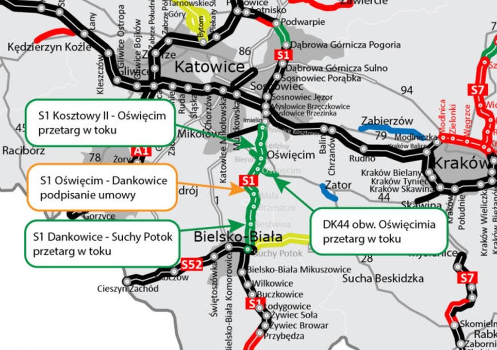 Umowa na pierwszy odcinek drogi S1 Mysłowice – Bielsko-Biała podpisana