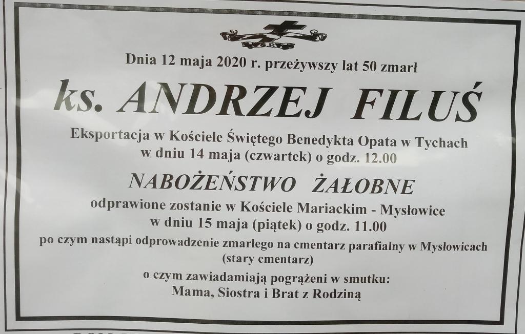 Zmarł ks. Andrzej Filuś. Pochodził z parafii Św. Krzyża