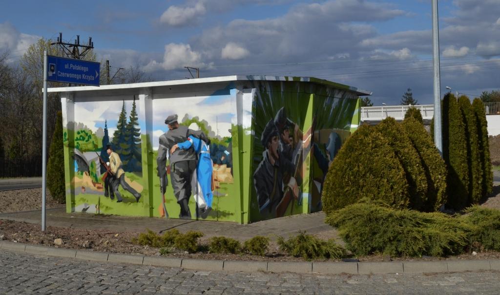 Mural ozdobił rondo w Krasowach