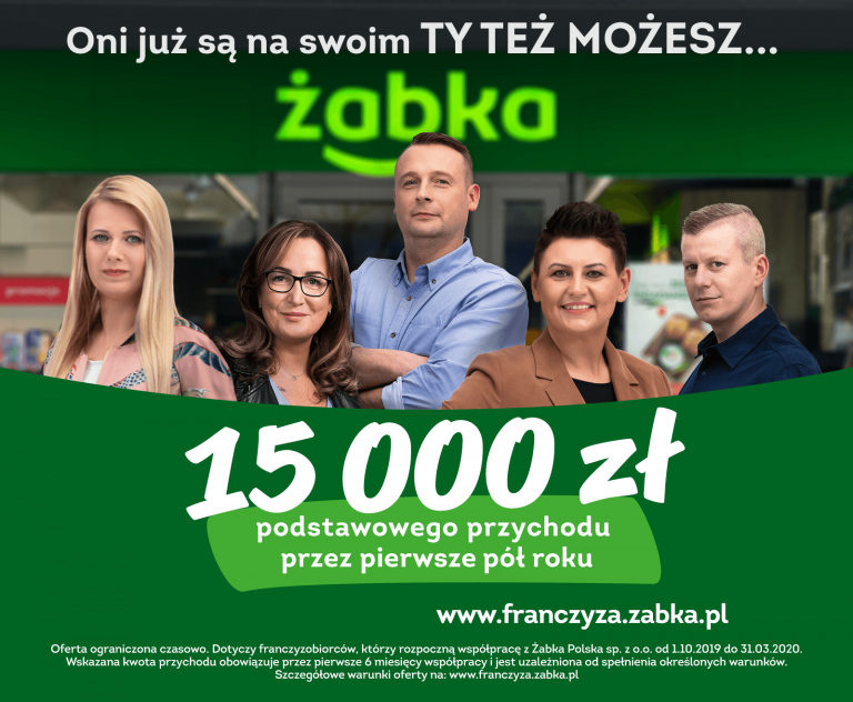 Otwórz swoją ŻABKĘ. 15 000 zł podstawowego przychodu