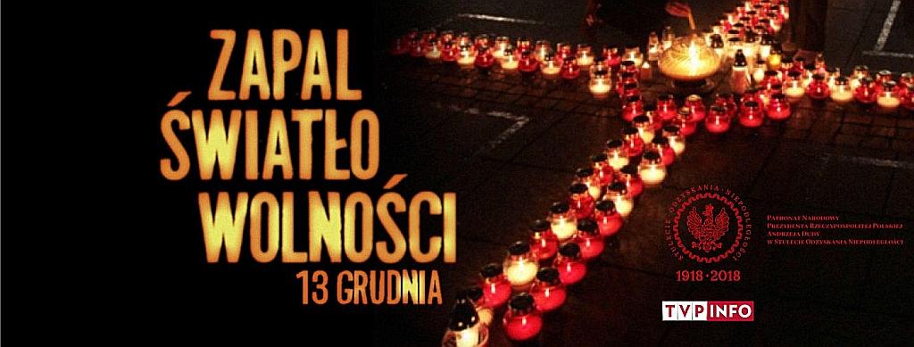 Pamiętajmy o ofiarach stanu wojennego – 13 grudnia zapalmy Światło Wolności