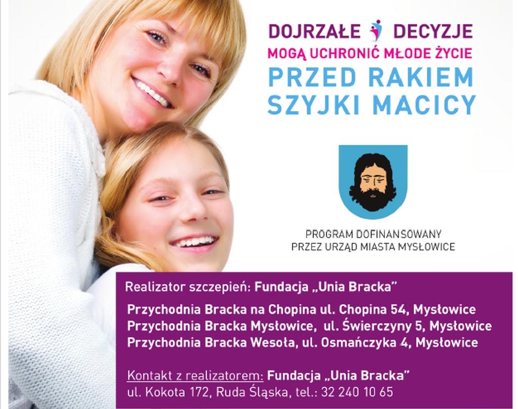 Bezpłatne szczepienie przeciwko HPV dla mysłowiczanek