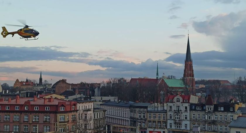 Ul. Kołłątaja: na ratunek wezwano lotnicze pogotowie