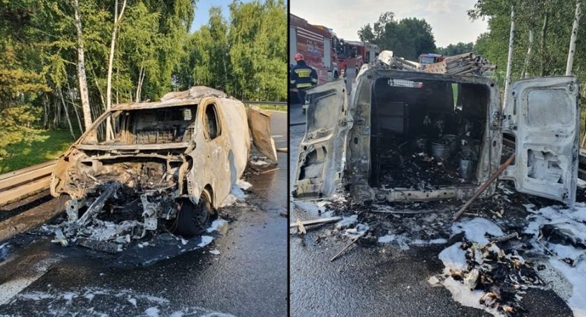 Bus doszczętnie spłonął na S1 w Mysłowicach