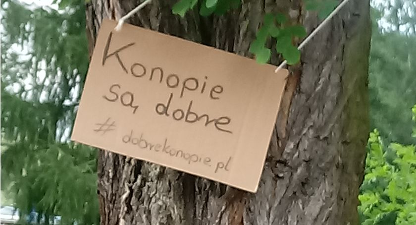 Na powitanie sportowców reklama konopi i dziury