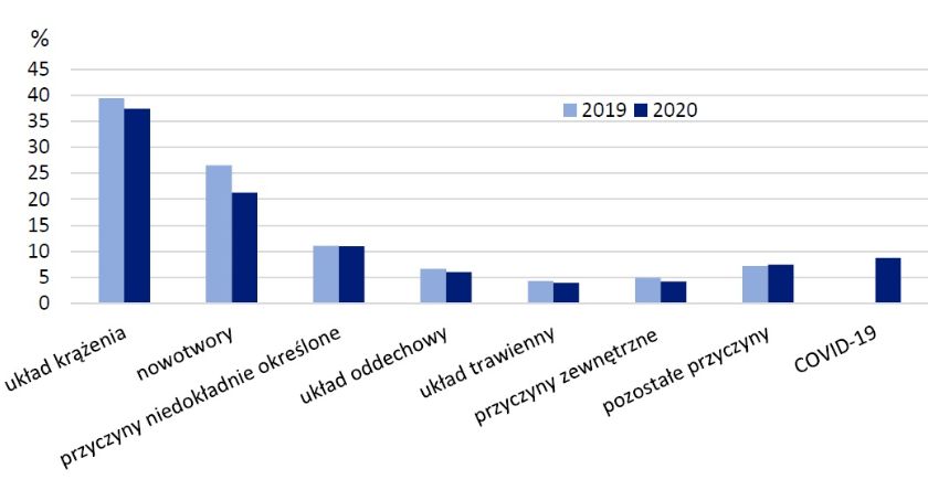 Na co ludzie umierali w Polsce w 2020 roku?