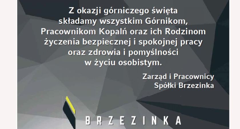 Życzenia barbórkowe od Spółki Brzezinka