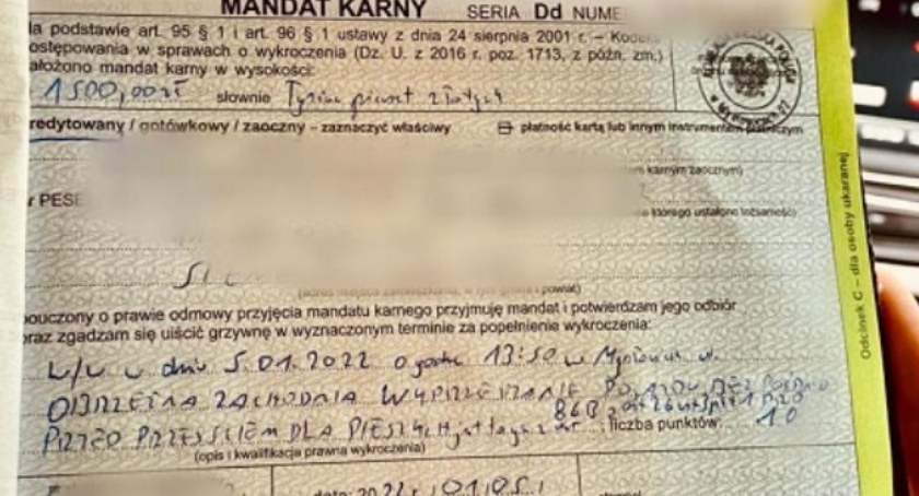 W Mysłowicach sypnęło wysokimi mandatami podczas policyjnej akcji „Bezpieczny pieszy”