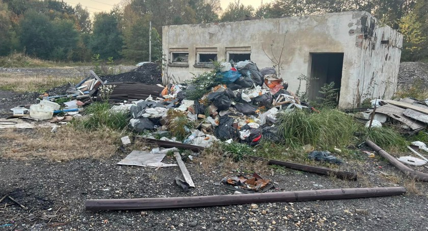Niebezpieczne budynki i wysypisko odpadów przy ul. Ptasiej