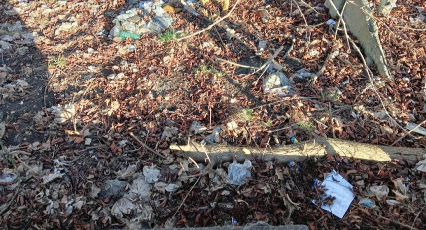 Morze plastikowych butelek i śmieci przy głównej ulicy w mieście