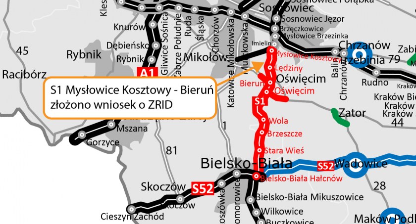 Jest wniosek o zezwolenie na budowę S1 Mysłowice - Bieruń
