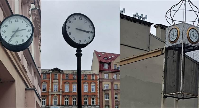 3 zegary na Starym Mieście, każdy pokazuje inną godzinę