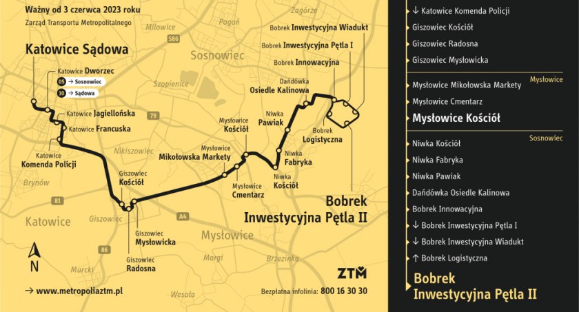 Nowa metrolinia M13 od 3 czerwca w Mysłowicach