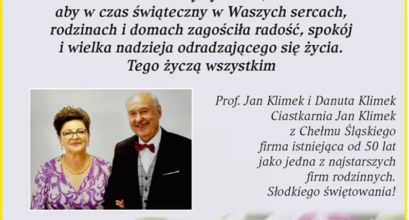 Życzenia od prof. Jana Klimka i Danuty Klimek