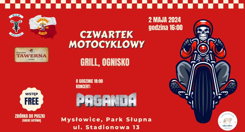 Czwartek motocyklowy z koncertem zespołu Paganda