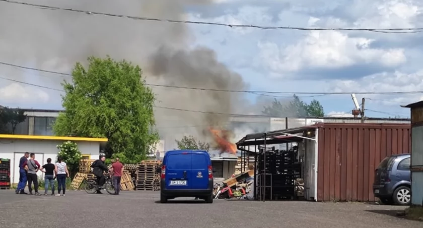 Pożar na giełdzie warzywnej