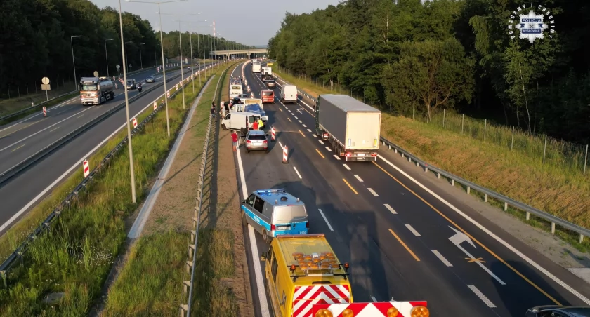 Karambol na autostradzie A4