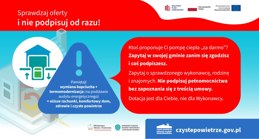 WFOŚiGW ostrzega: sprawdzaj oferty, nie podpisuj „od ręki”!