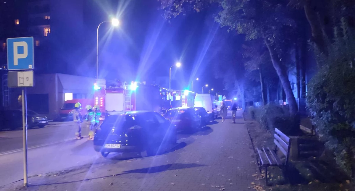 Interwencja straży pożarnej w banku na ul. Mikołowskiej