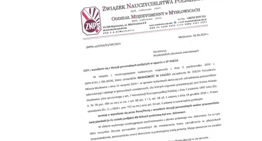 Wycofajcie się ze zwolnień - ZNP pisze do dyrektorów szkół i przedszkoli 