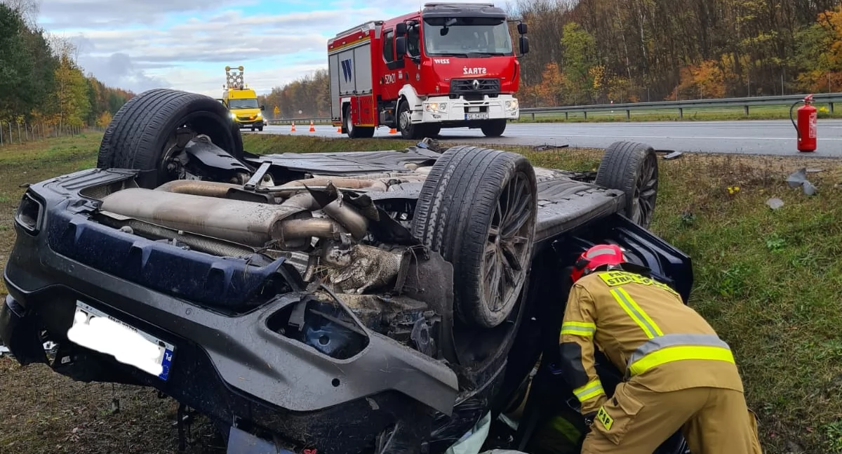Dachowanie na autostradzie A4