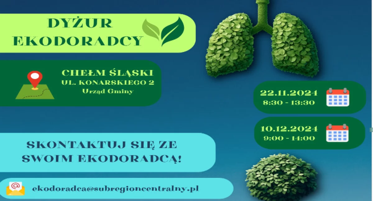 Urząd Gminy Chełm Śląski zaprasza na dyżury ekodoradcy