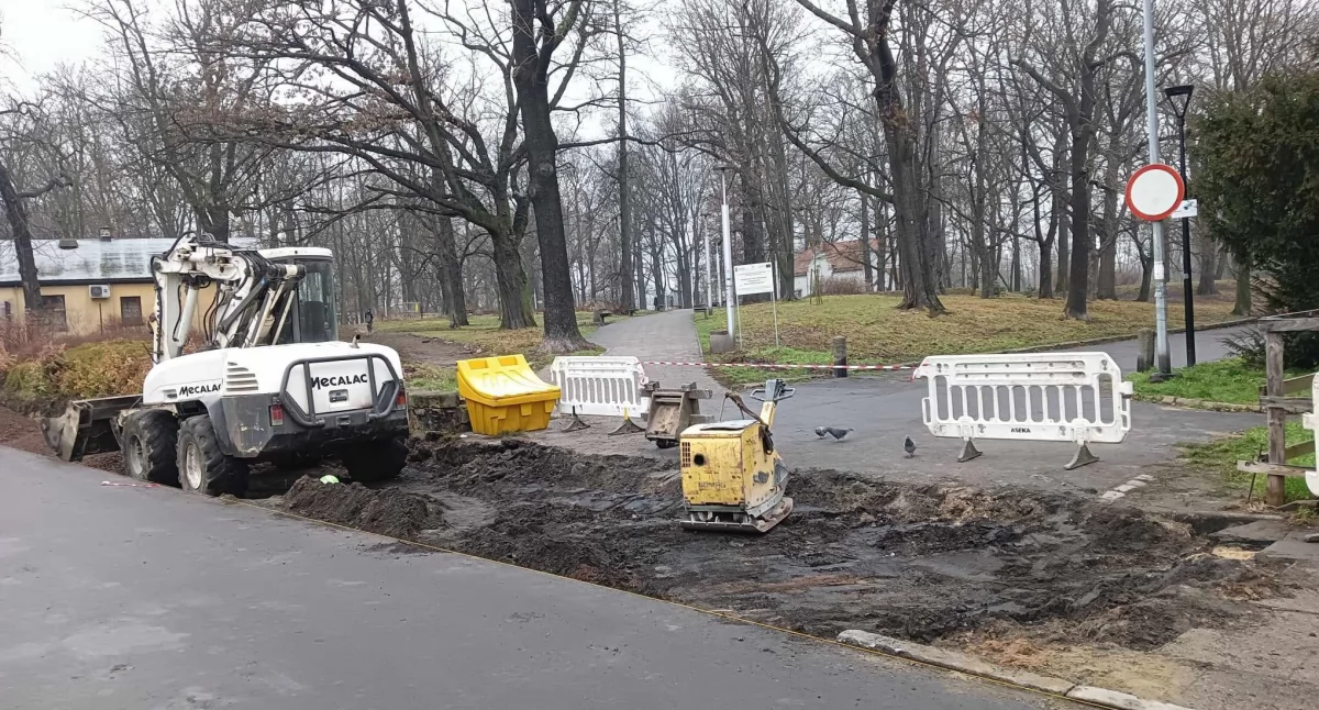 Budują nowy chodnik przy Parku Zamkowym