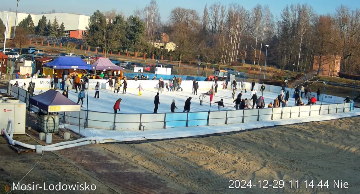 Lodowisko w Parku Słupna w oku kamery