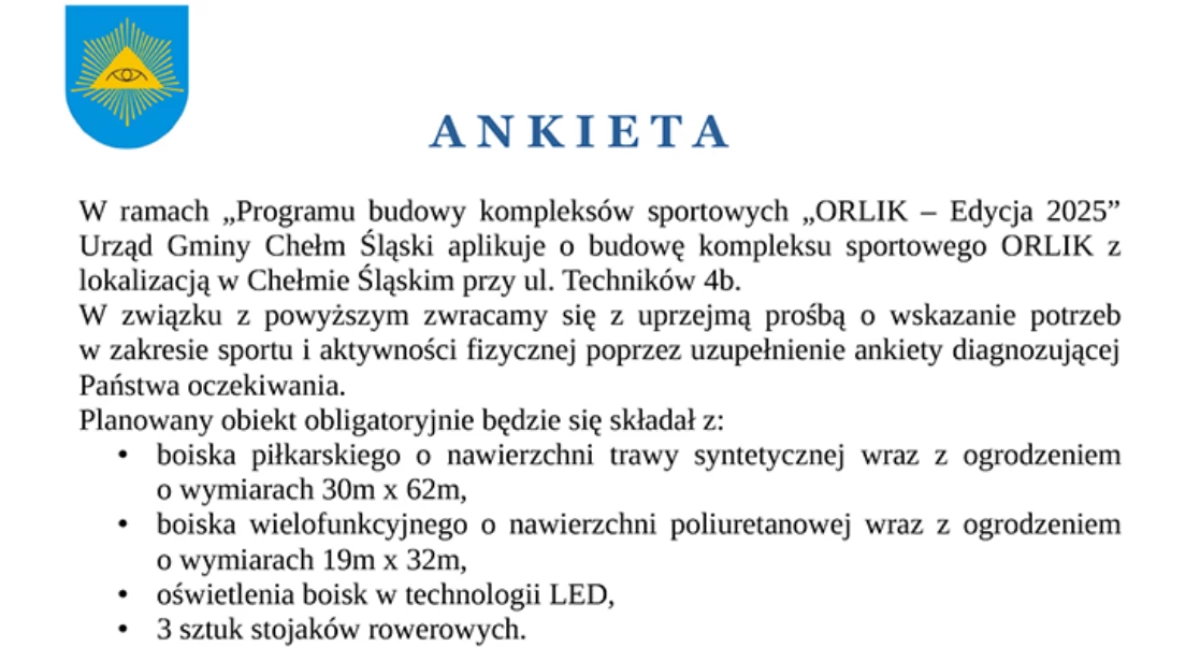 Orlik w Chełmie Śląskim?