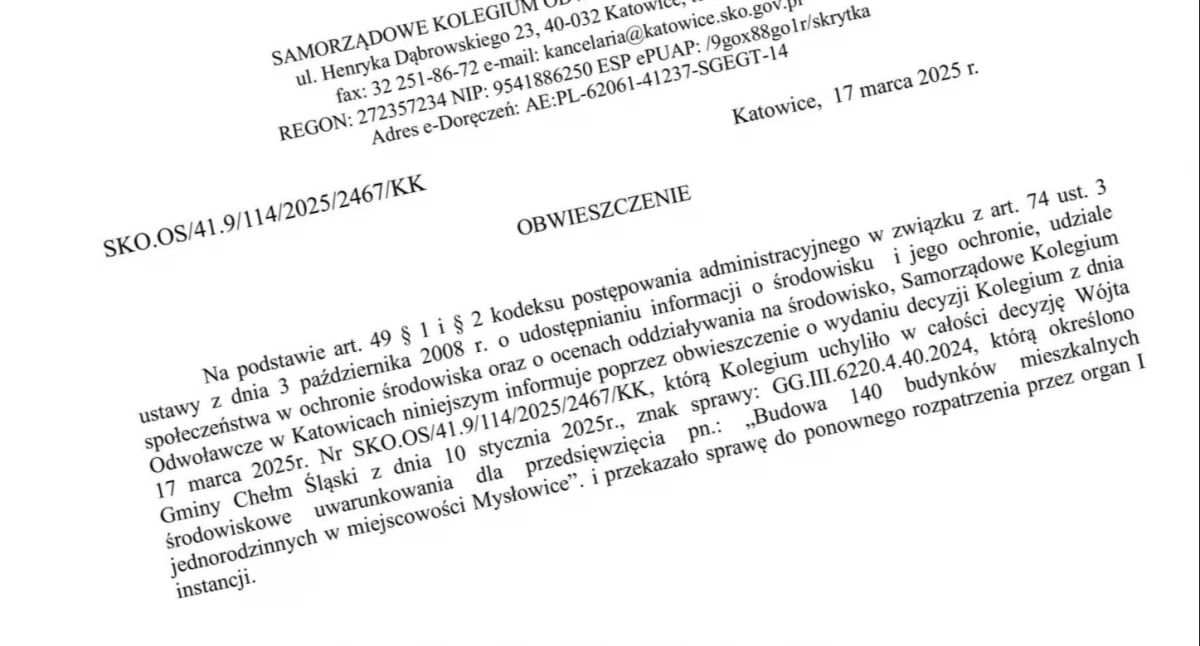 Raport środowiskowy na budowę 140 domów nie tak szybko
