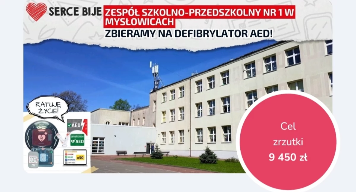 „Serce Bije w Szkole” – mysłowicka społeczność szkolna zbiera na sprzęt ratujący życie