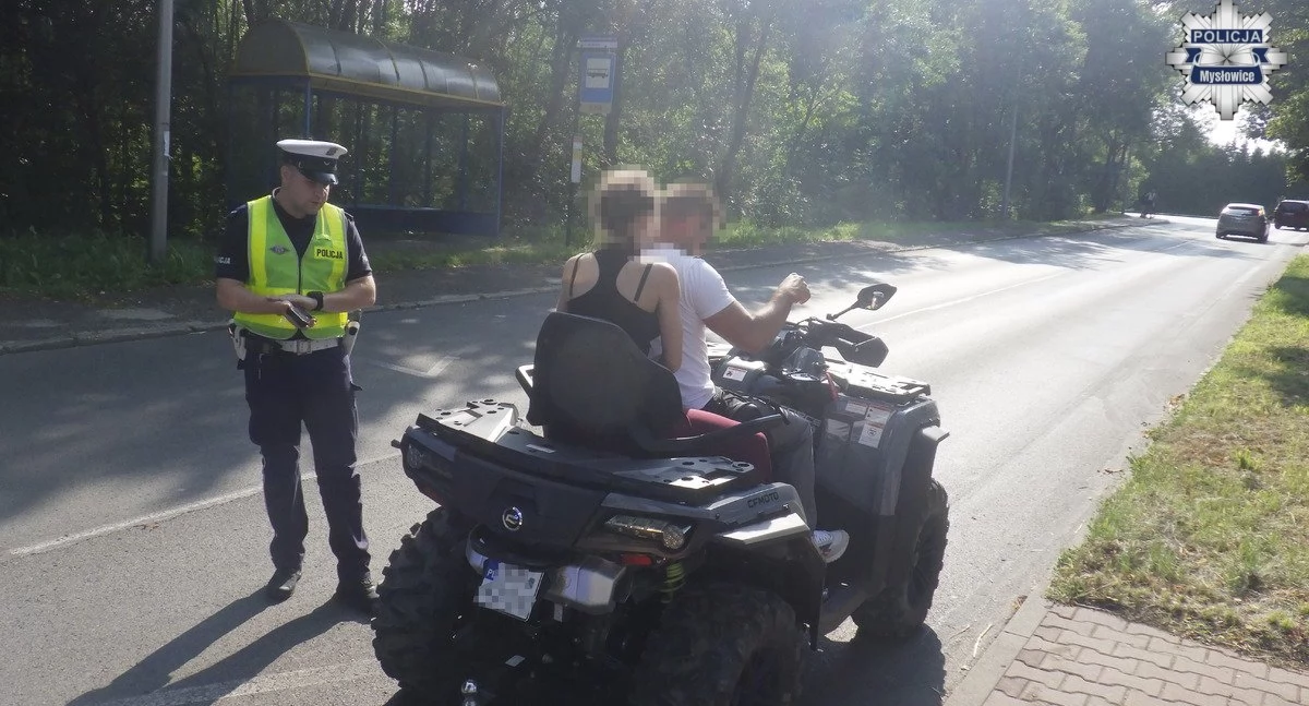 Mandaty za jazdę na quadzie bez kasków