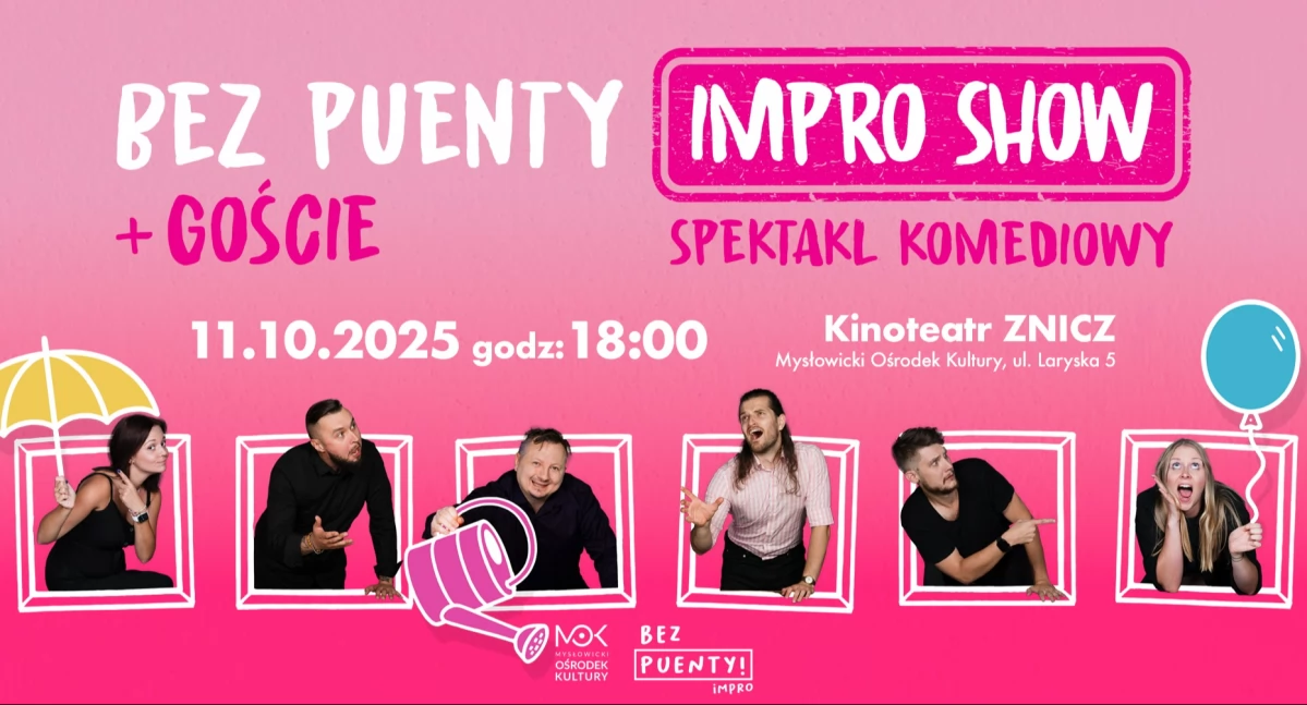 Komediowy wieczór z Bez Puenty Impro w MOK Brzezinka