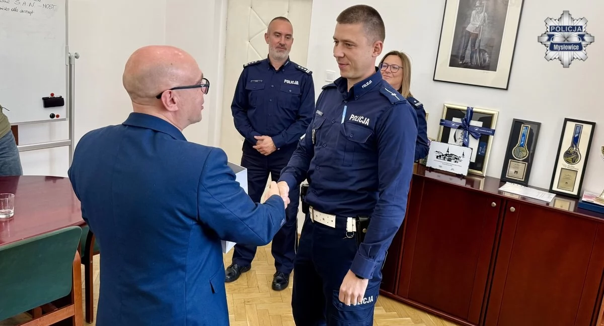 Mysłowicki policjant najlepszy w kraju – prezydent Dariusz Wójtowicz złożył gratulacje