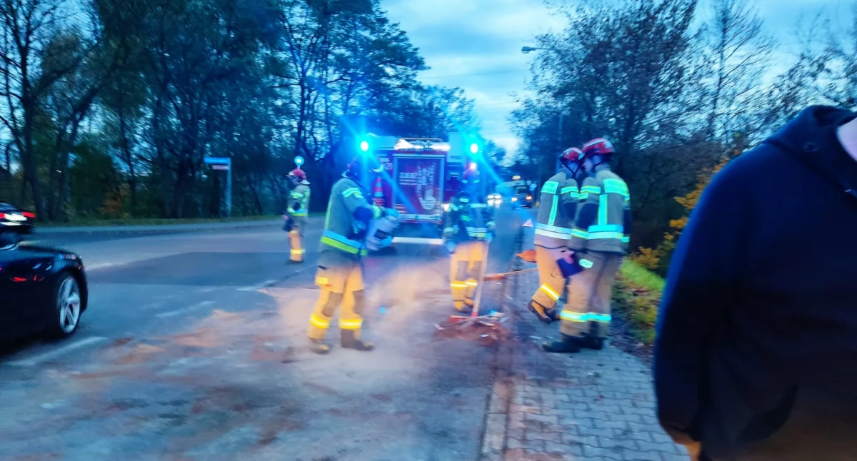 Kolizja dwóch samochodów w Brzezince