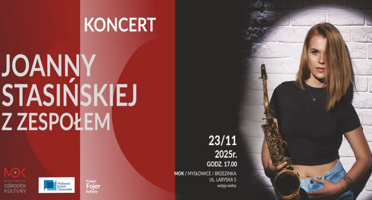 Koncert Joanny Stasińskiej z zespołem w MOK Brzezinka