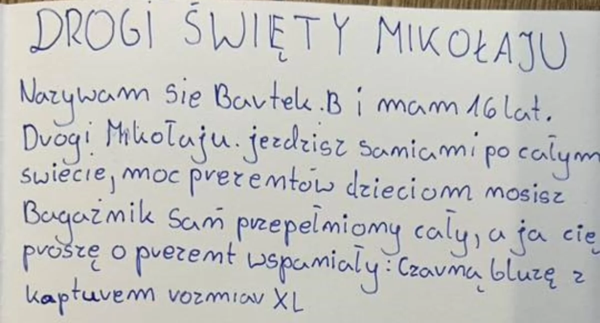 Wybierz sobie list od dziecka i zostań Świętym Mikołajem