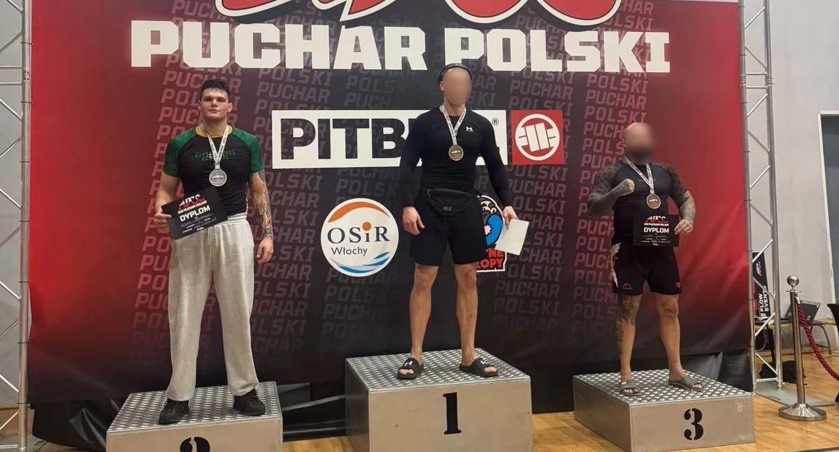 Srebrny medal Pucharu Polski ADCC w Brazylijskim Jiu Jitsu dla post. Oskara Kamienieckiego